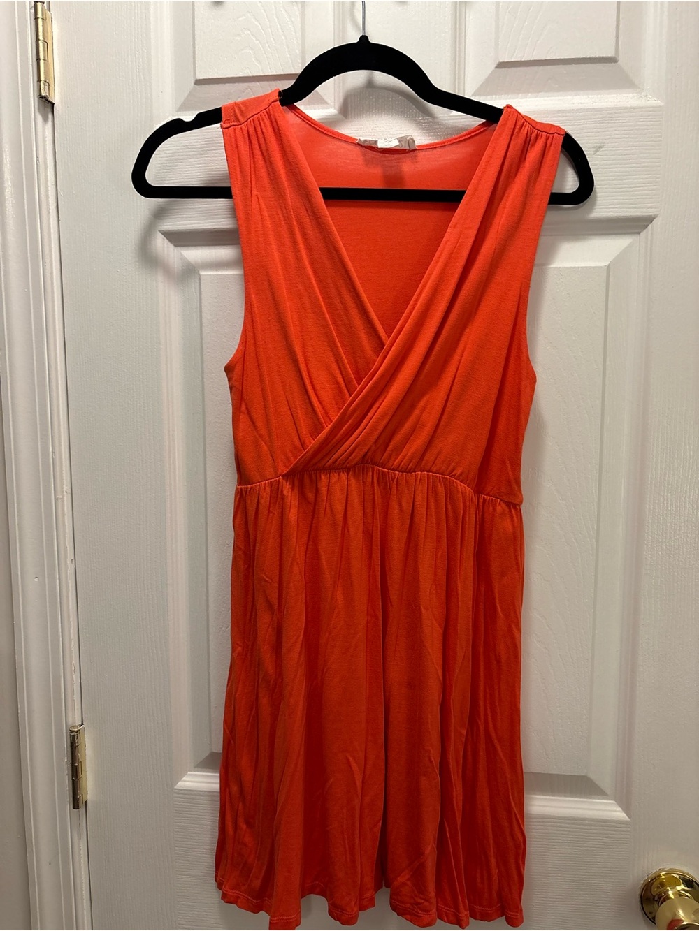 Forever 21 Orange Sleeveless Wrap-Style Dress